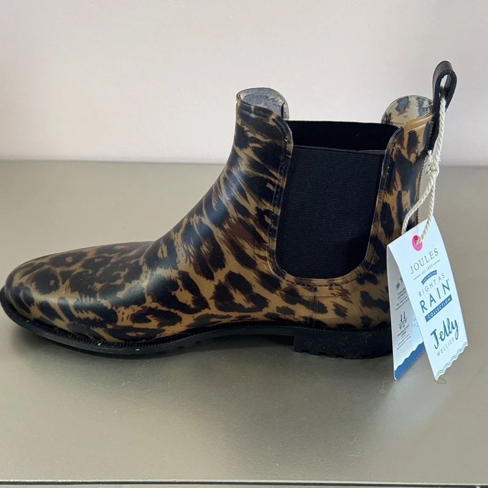 Joules Leopard Print Rain Boots - Picture 8 of 8